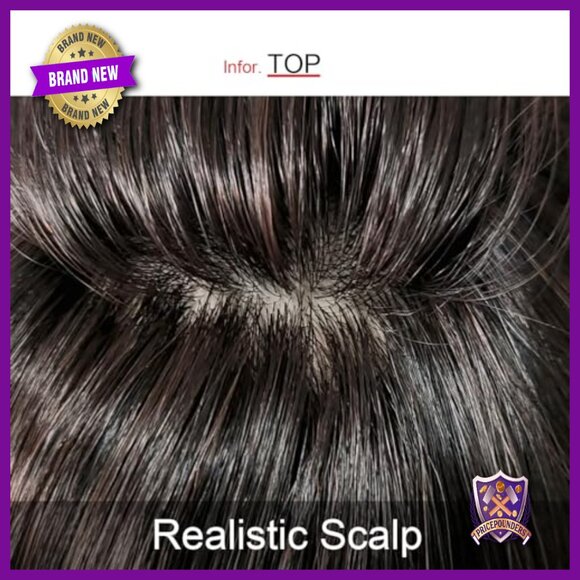 Human Hair Topper for Thinning Hair, Clip-In, Straight, 7.8\